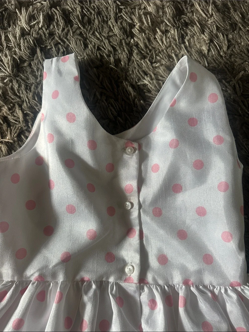 Gymboree White Dress with Pink Polka Dot Bodice and Multicolor Floral Skirt
